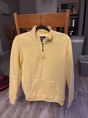 Karen Scott Men's Pale Yellow Half-Zip Sweatshirt